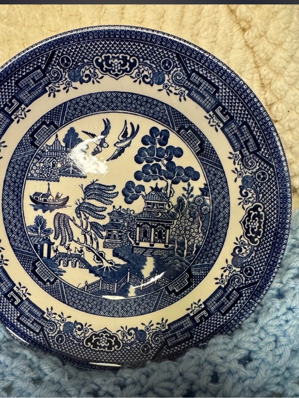 Vintage Blue & White Churchill
Pagoda Bowl 8"